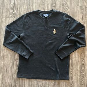 Polo Ralph Lauren Sleepwear Large Long Sleeve Shirt Black Teddy Bear Basketball